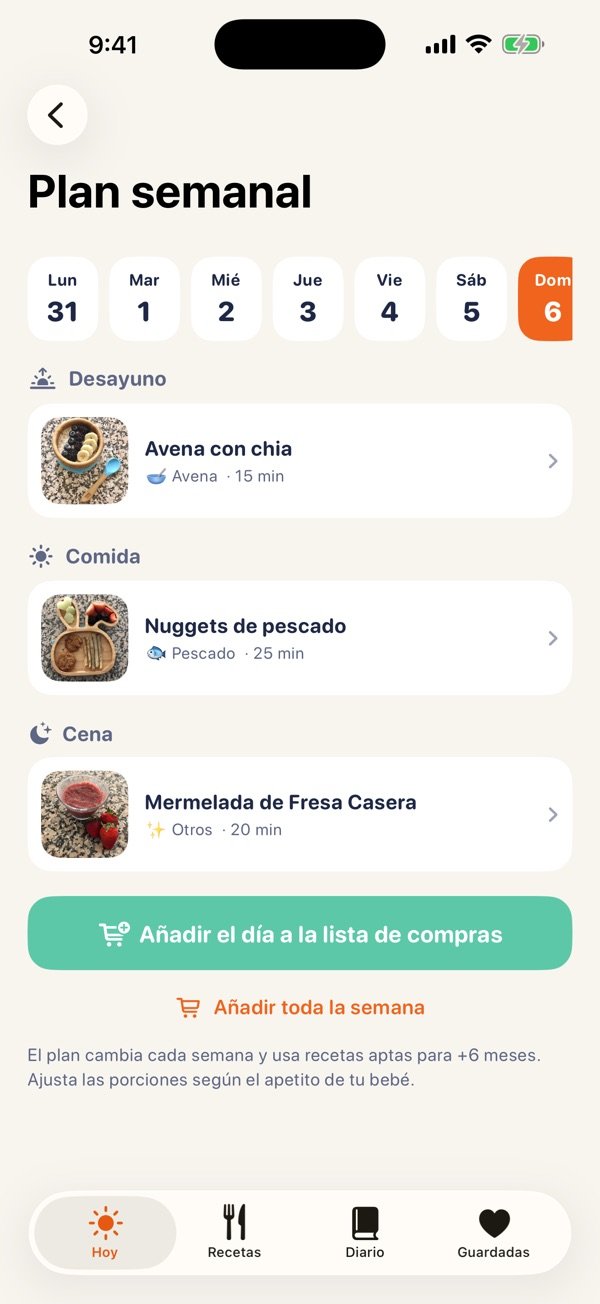 Plan semanal: Desayuno, comida y cena de cada día, listo cada lunes.