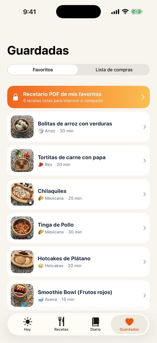 Guardadas: Favoritos y recetario PDF para imprimir.