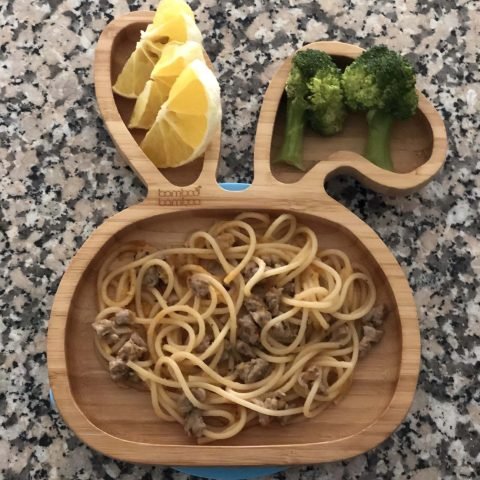 Spaghetti con carne de res